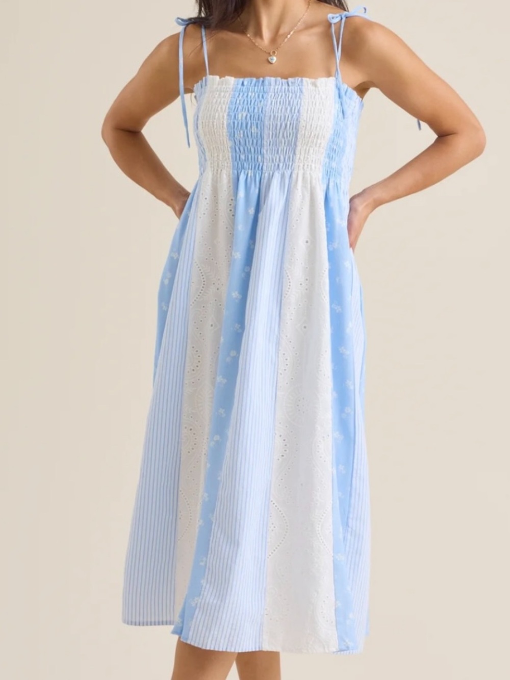 NEW Altar’d State Blue and White Este Maxi Dress Size Small and XL Available NWT
